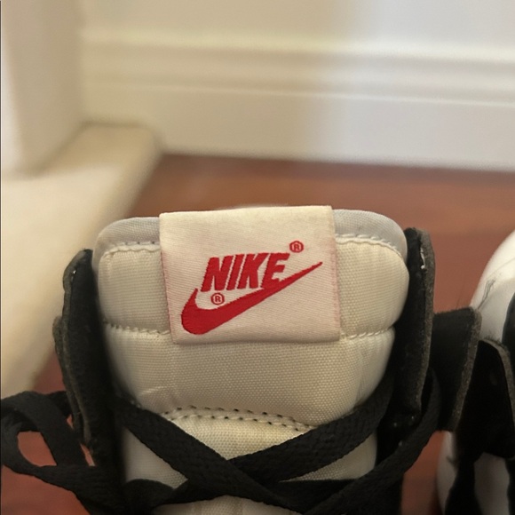Nike Black and White High-Top Sneakers with Red Accents - Picture 2 of 10